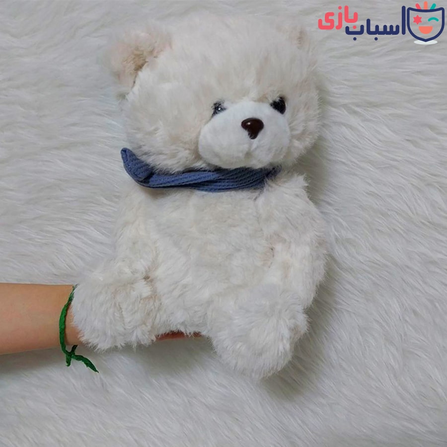 عروسک پولیشی خرس نشسته دستمال به گردن