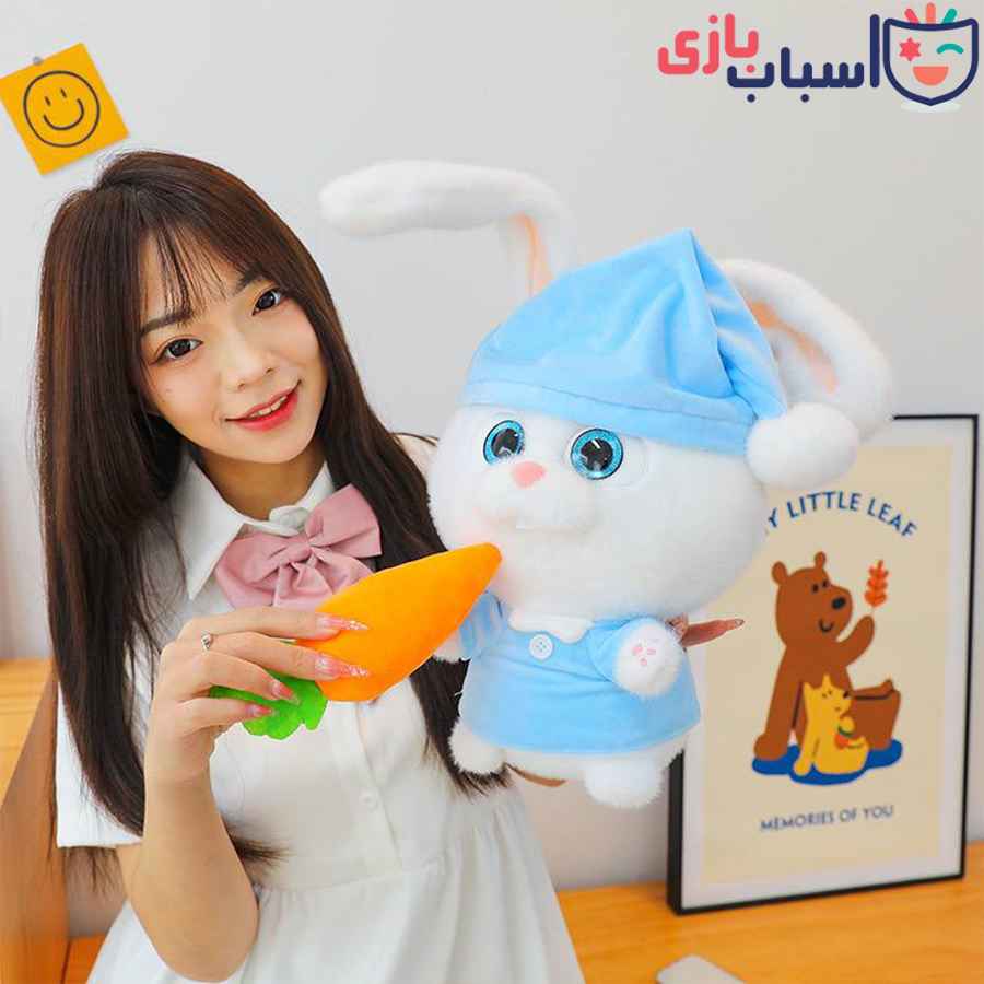 عروسک خرگوش لباس آبی