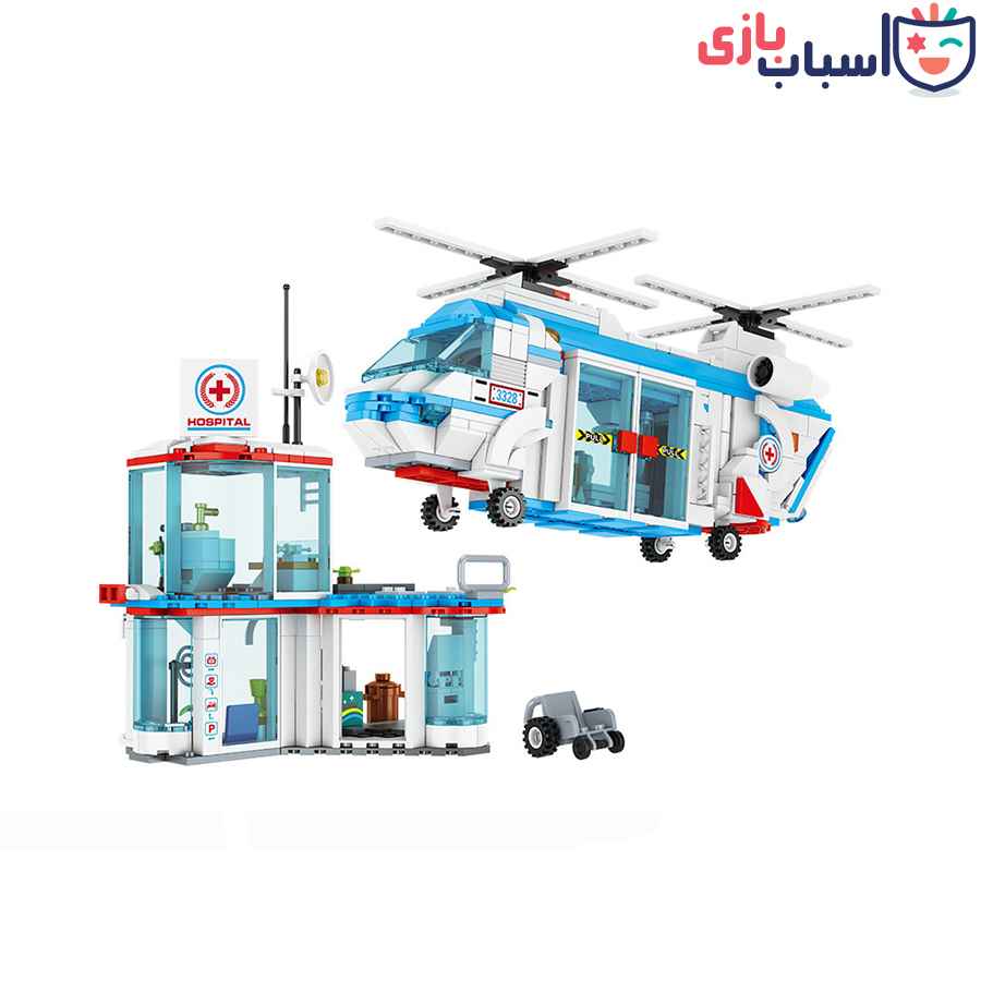 لگو city بیمارستان 687 قطعه ای کد fc3328