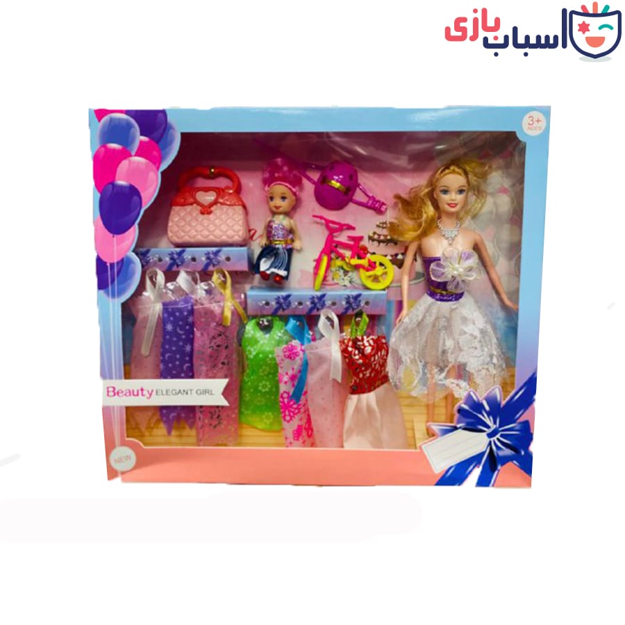 باربی با بچه و لباس دوچرخه کد 753