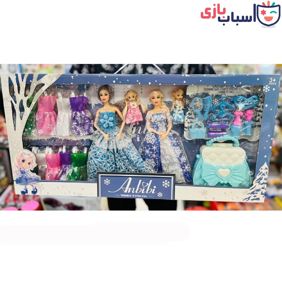 باربی مفصلی ۲ عددی همراه نوزاد و لباس اضافه سایز بزرگ کد 1611