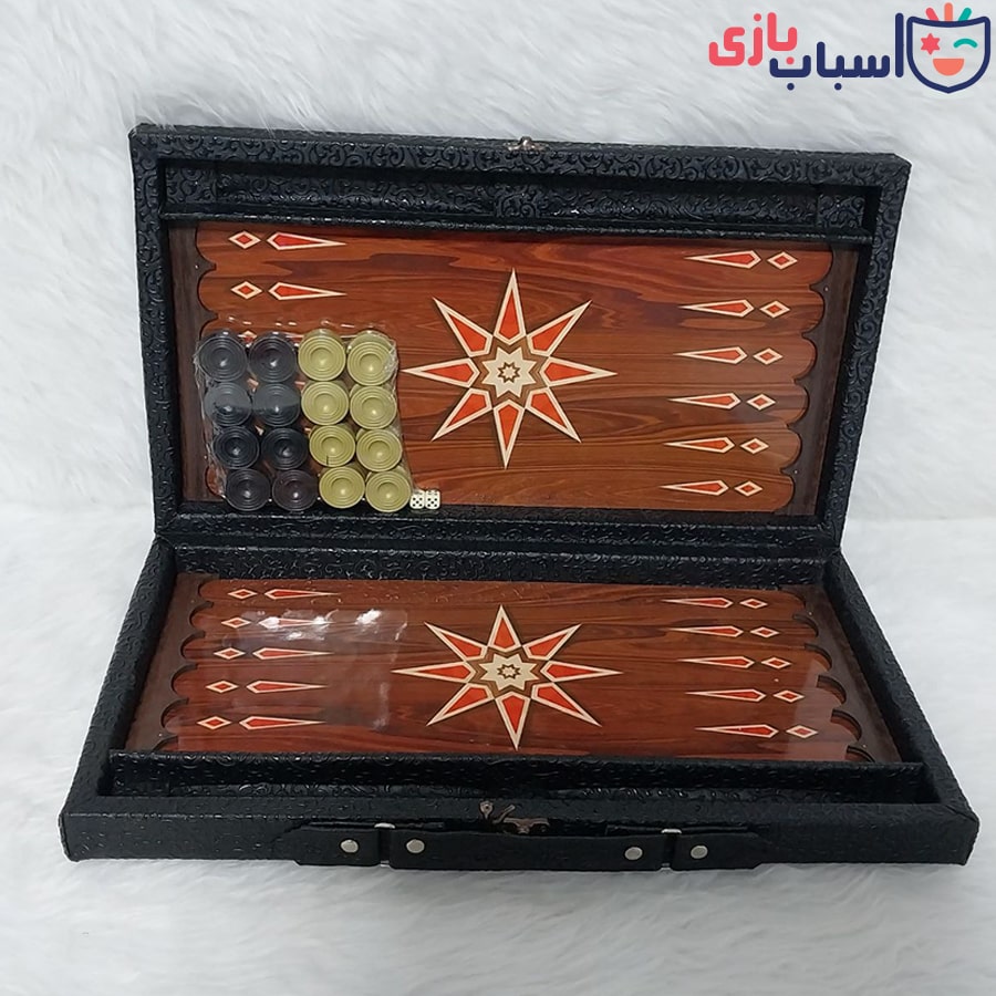تخته نرد چرمی جامهره دار طرح ستاره