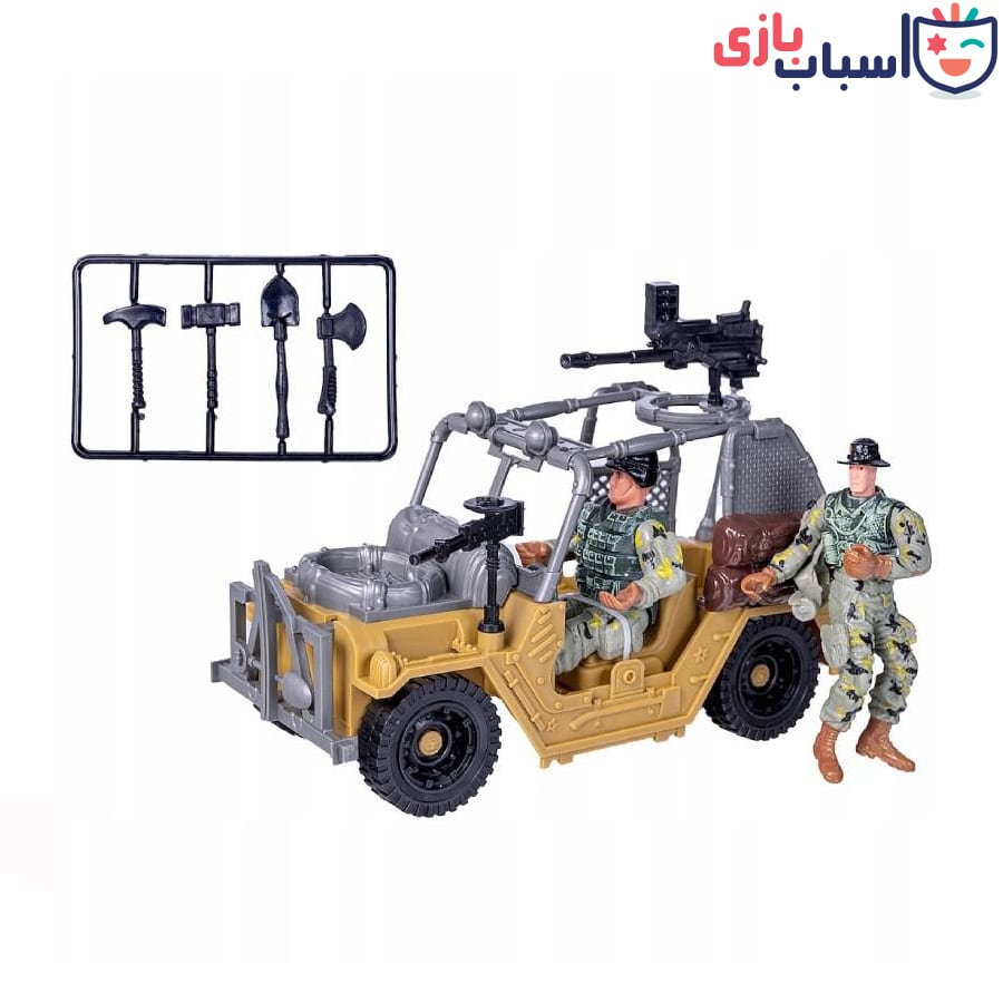 ماکت ماشین جیپ ارتشی با سرباز 6631