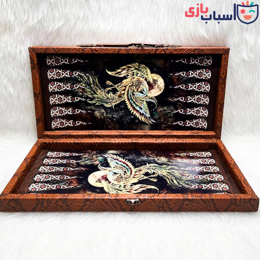 تخته نرد چرمی ساده طرح سیمرغ