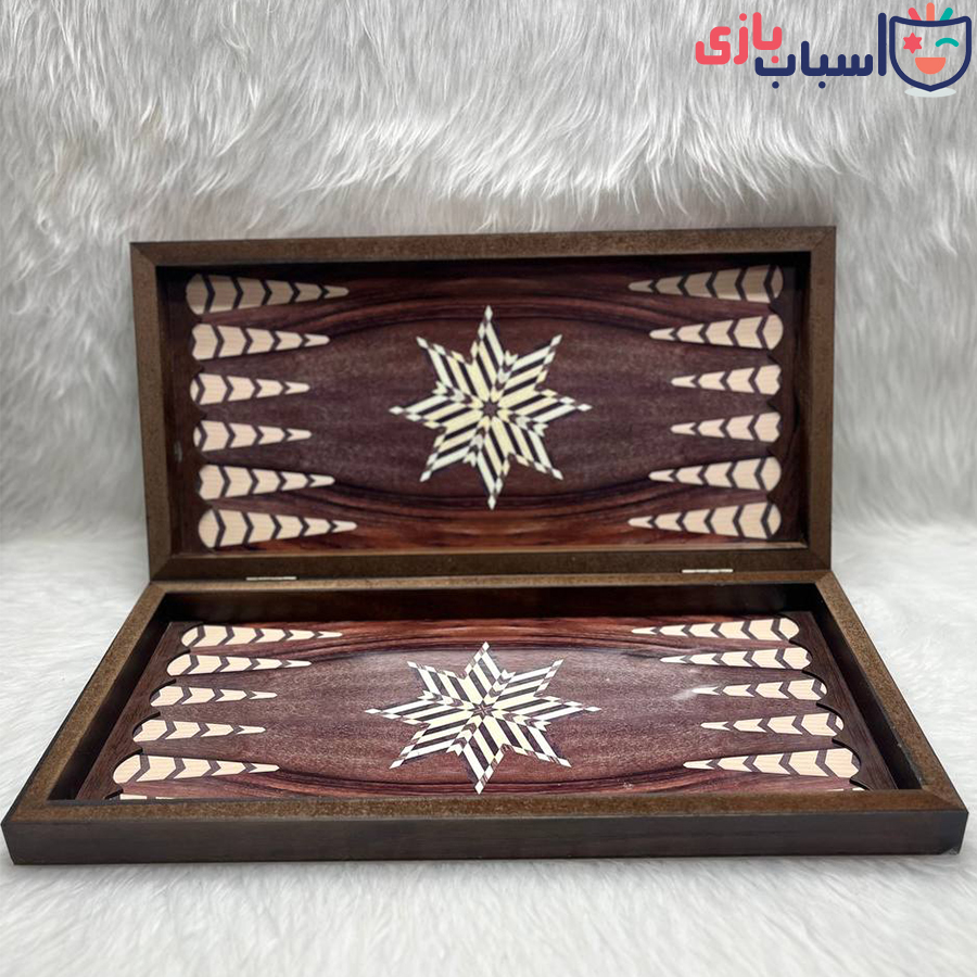 تخته نرد MDF ساده طرح گردویی