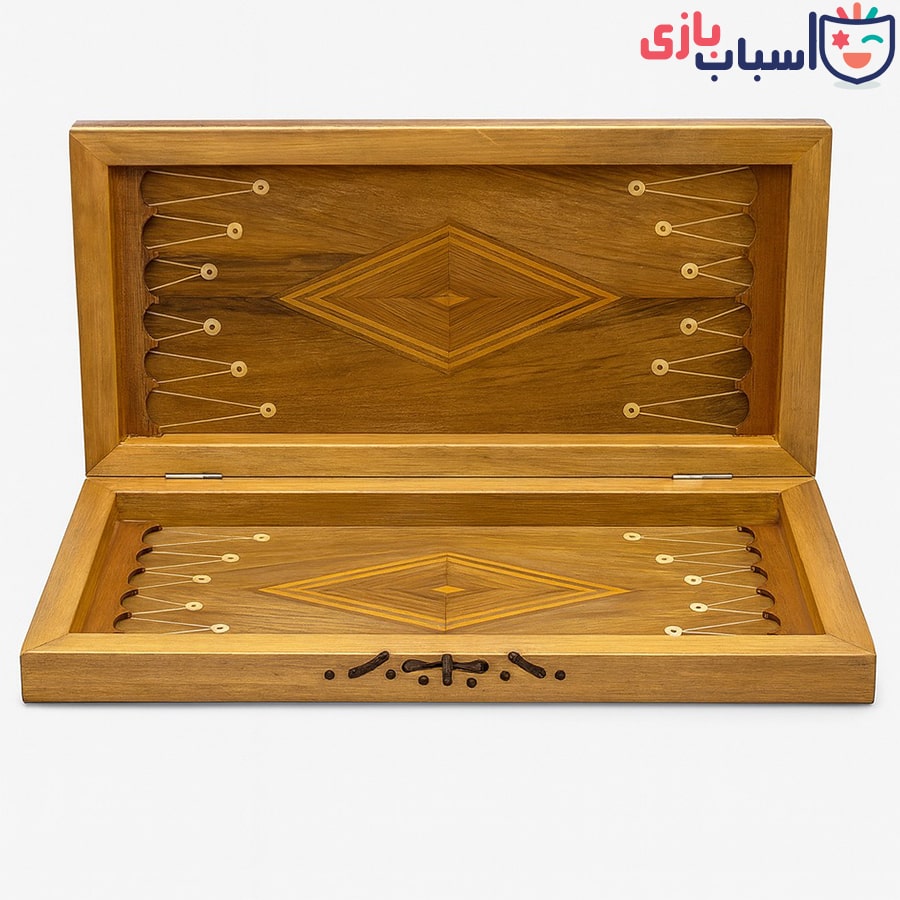 تخته نرد چوب گردو معرق کاری شده طرح گل و بوته