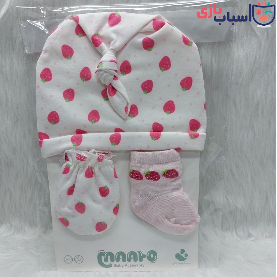 ست کلاه دستکش و پاپوش نوزادی مدل ماتو maato
