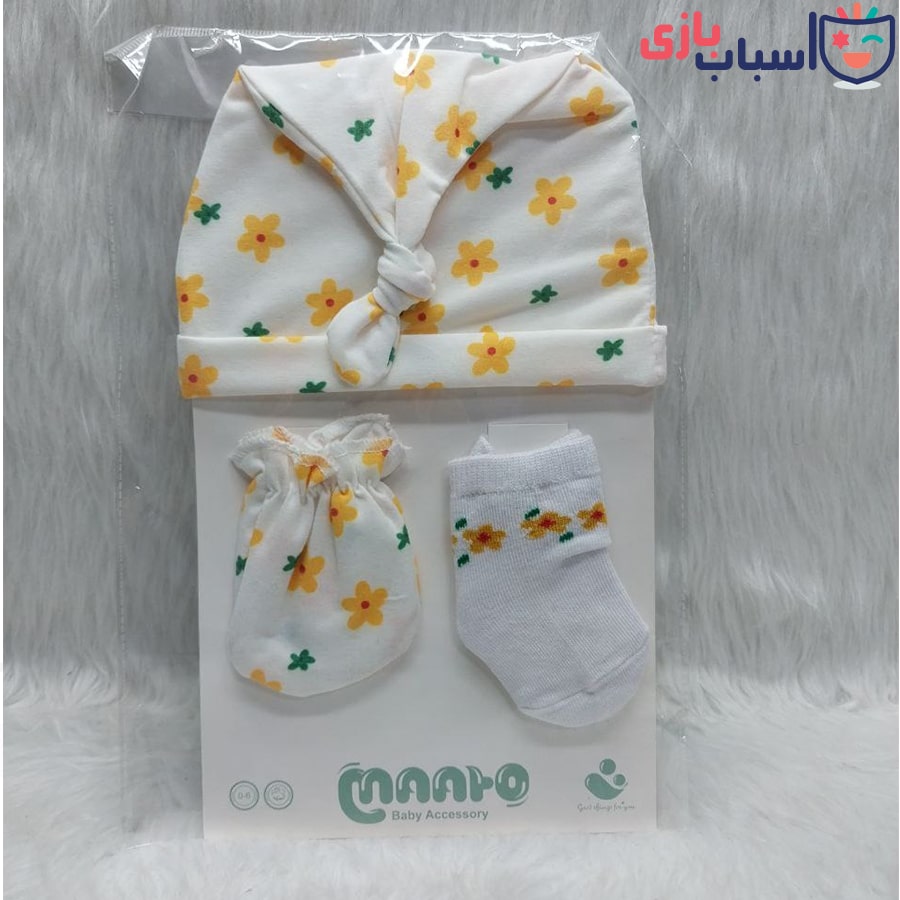 ست کلاه دستکش و پاپوش نوزادی مدل ماتو maato