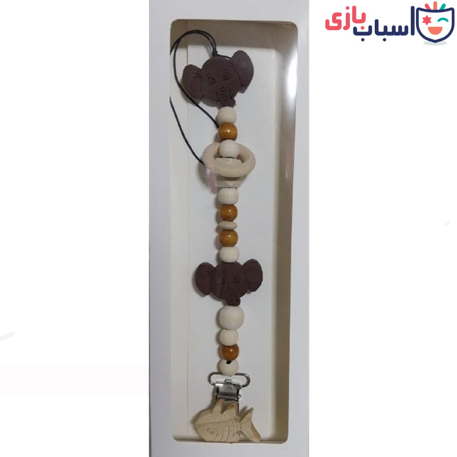 بند پستانک مهره ای چوبی