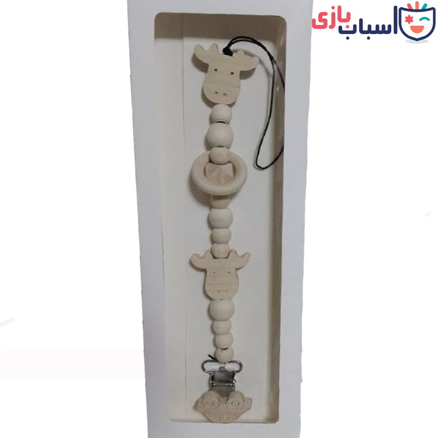 بند پستانک مهره ای چوبی