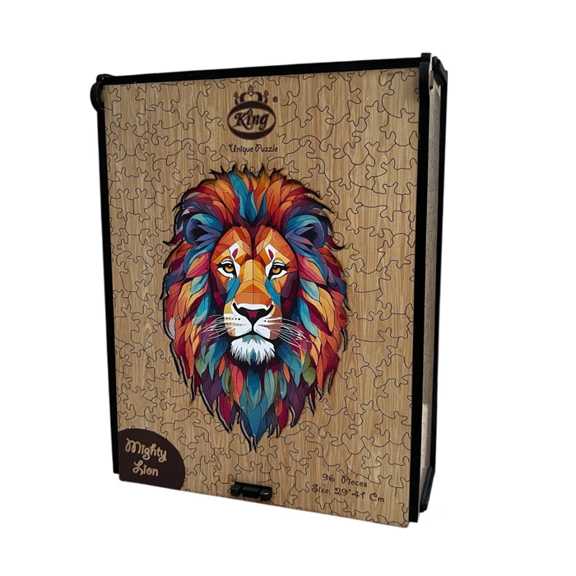 پازل چوبی کینگ A3 طرح شیر